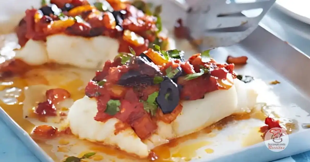 Bacalhau de forno com cobertura picante