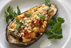 Mediterranean Stuffed Eggplant