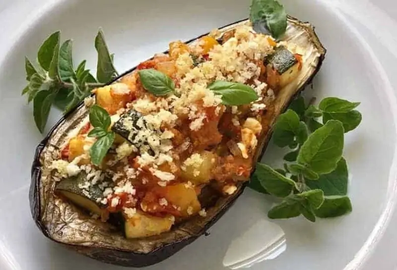 Mediterranean Stuffed Eggplant