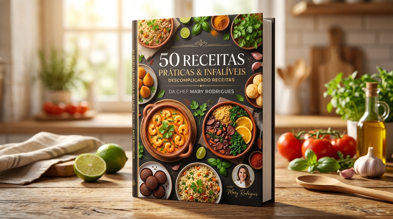 Capa do E-book 50 Receitas Práticas da Chef Mary Rodrigues