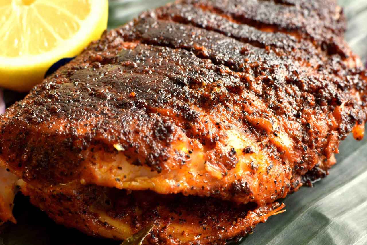 Peixe Assado com Farofa