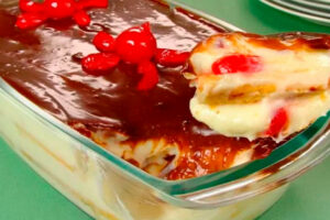 Pavê de cereja com creme de Nutella