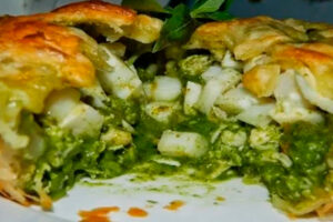 Folheado de Frango com Espinafre e Palmito