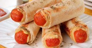 Enroladinho de Salsicha com Pão de Forma