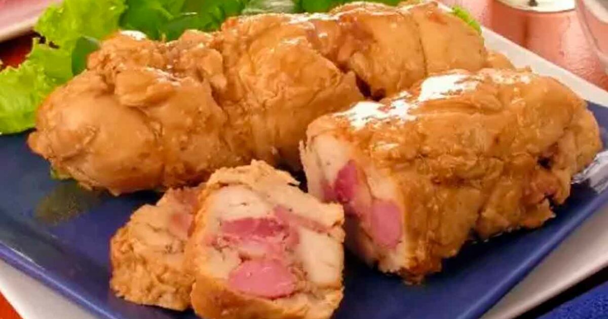Receita de peito de frango recheado com linguiça