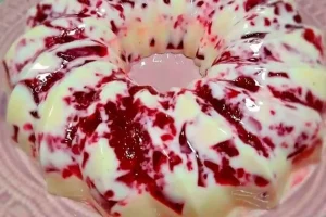 Gelatina de Frutas Vermelhas com Creme de Leite Ninho