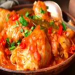 Galinha ensopada com polenta