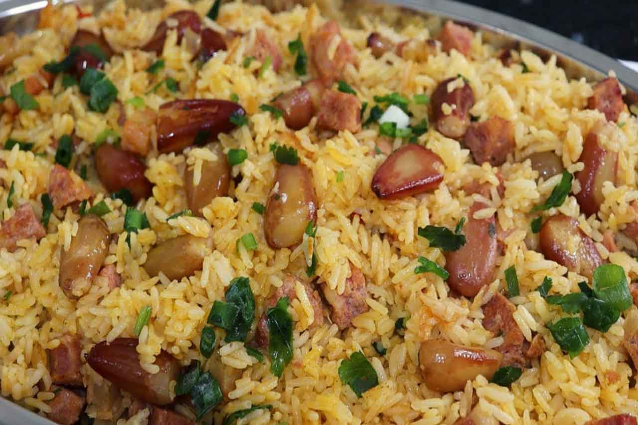 Arroz de Pinhão com Linguiça