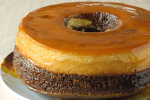 Bolo pudim de chocolate sem calda