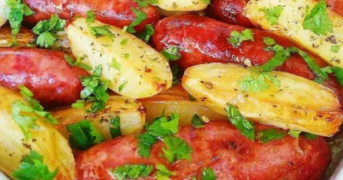 Linguiça Toscana Assada com Batata