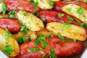 Linguiça Toscana Assada com Batata