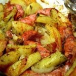 Linguiça Assada com Batatas