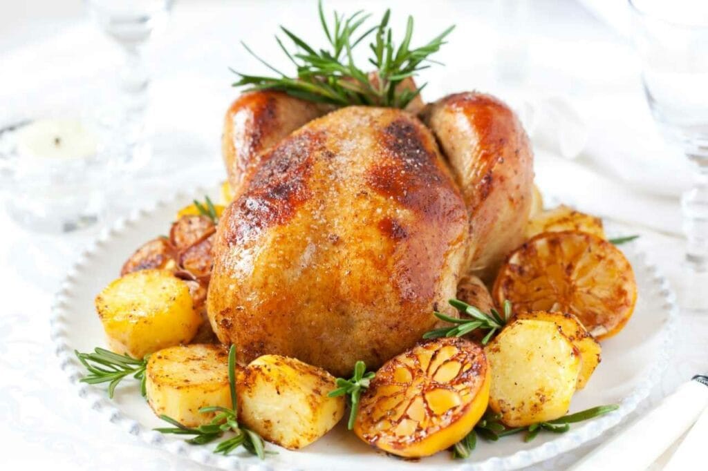 Frango Assado com Batatas ao Alecrim