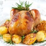 Frango Assado com Batatas ao Alecrim