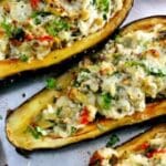 Berinjela recheada com ricota