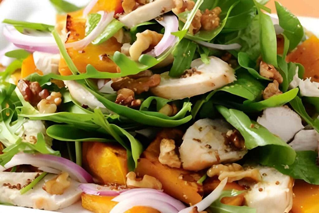 Salada de Abóbora com Frango Assado