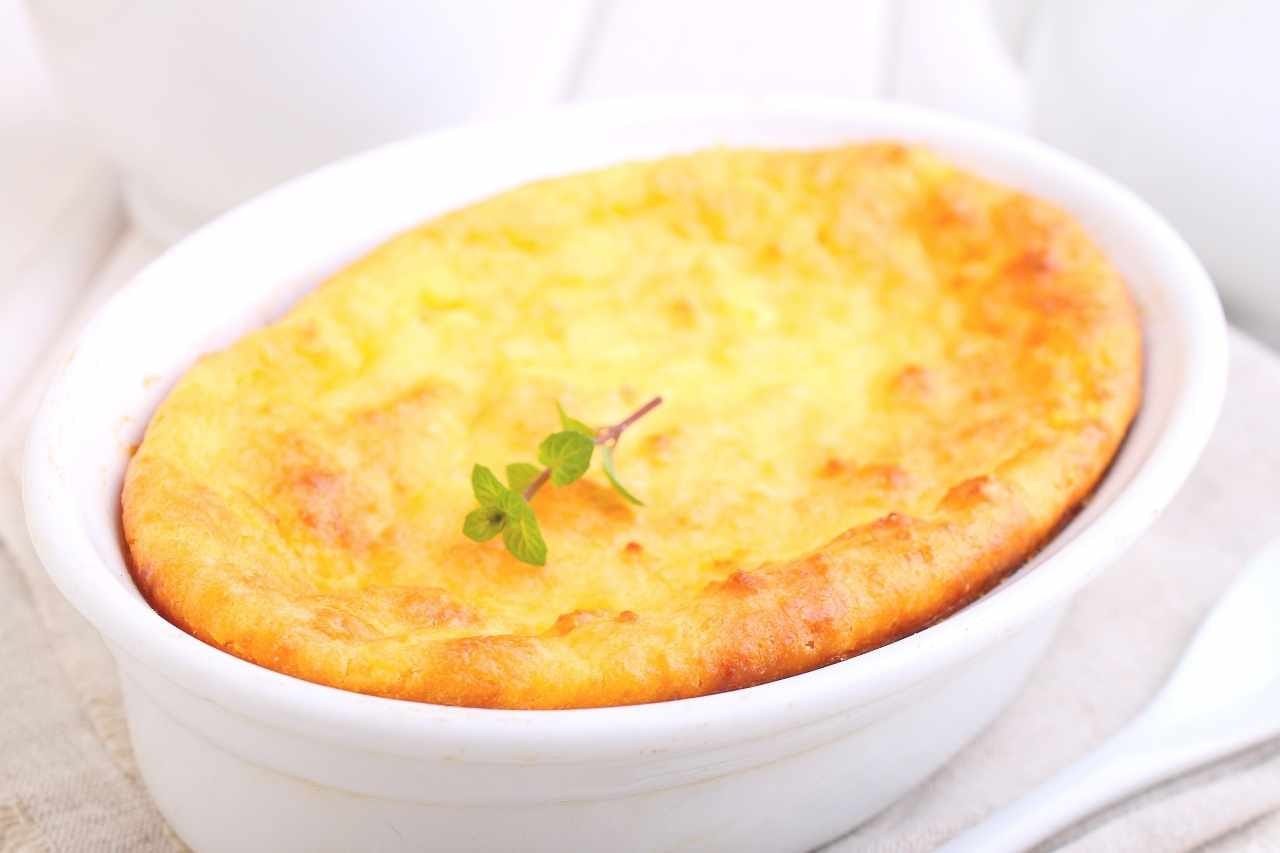Suflê de cenoura com queijo mussarela