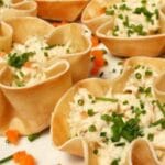 Cestinha crocante de pastel recheada