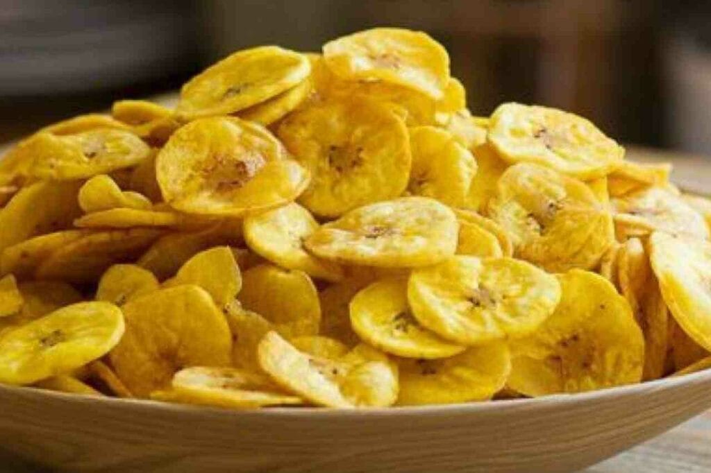 Chips de Banana Salgada de Micro-ondas 1 Chips de Banana Salgada de Micro-ondas