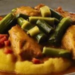 Receita de Frango com Quiabo e Polenta