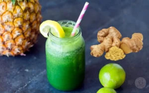 Suco Detox Verde com Abacaxi e Gengibre