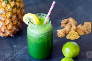 Suco Detox Verde com Abacaxi e Gengibre