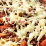 Macarrão de Forno com Molho Bolonhesa e Creme de Queijo