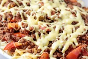Macarrão de Forno com Molho Bolonhesa e Creme de Queijo