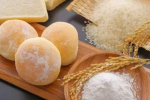 Pão de mandioca e farinha de arroz