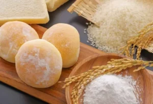 Pão de mandioca e farinha de arroz