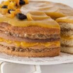 Bolo de Coco com Recheio de Doce de Leite com Ameixa e Geleia de Damasco