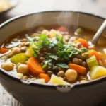 Como Fazer Sopa de legumes com grão-de-bico e lentilha