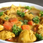 Frango ao Curry com Leite de Coco