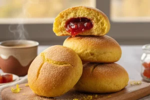 Pãozinho de Fubá Recheado com Goiabada