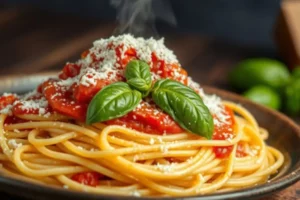 Receita de Espaguete ao molho de tomate fresco com manjericão e queijo ralado 11 Receita de Espaguete ao molho de tomate fresco com manjericão e queijo ralado