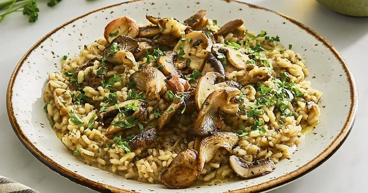 Risoto de Funghi Porcini com Toque de Azeite Trufado