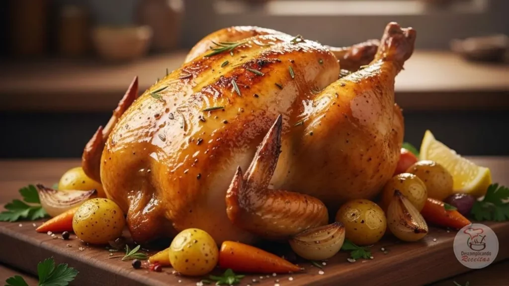 Frango Assado de Padaria com Batatas Douradas Feito em Casa