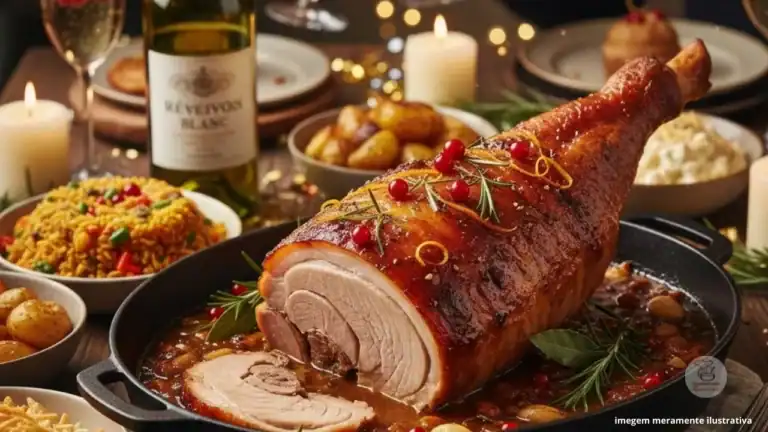 Pernil Assado Suculento Marinado no Vinho Branco