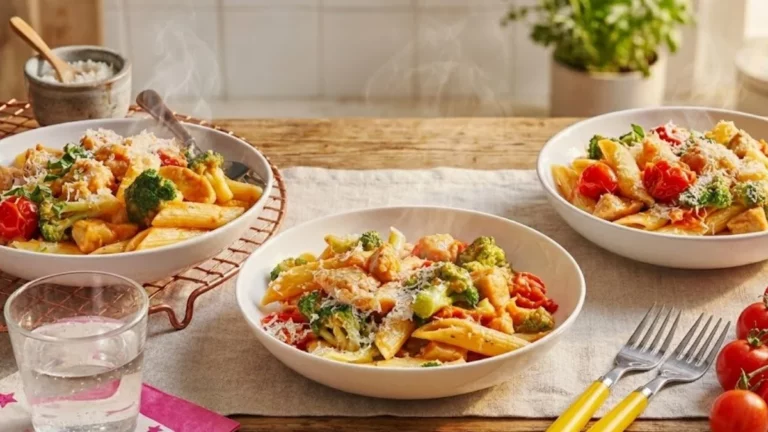 Penne com Frango e Brócolis